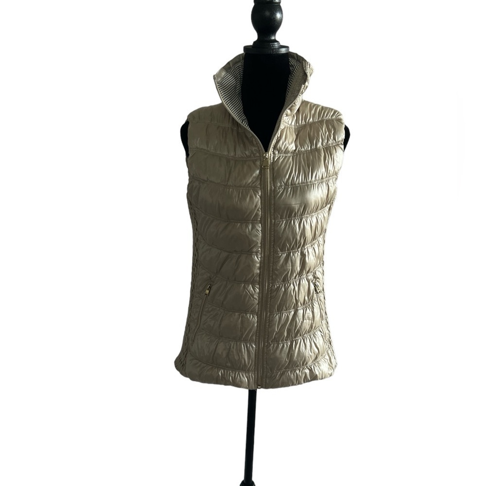 Calvin Klein Metallic Gold Down
Feather Puffer Vest Full Zip Quilt Women